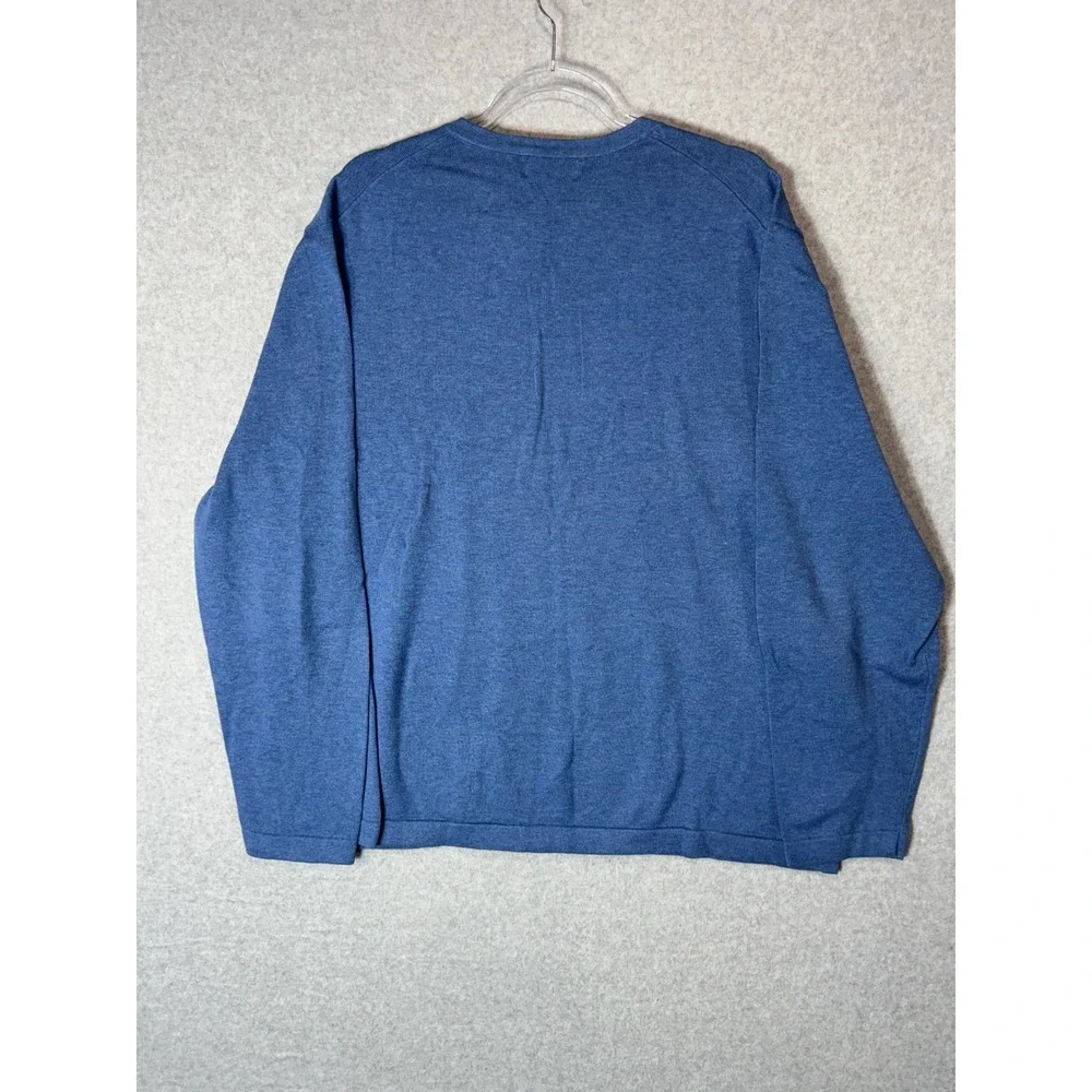 Banana Republic‎ V-Neck Sweater Long Sleeves Pullover 100% Cotton Men's Blue XXL
